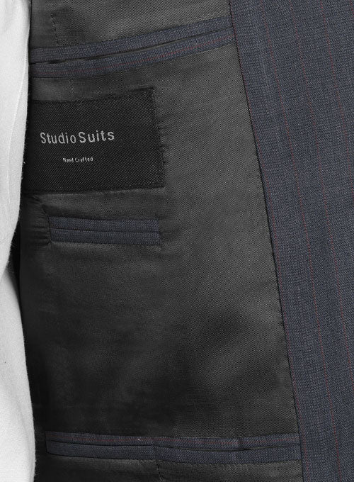 Napolean Roman Blue Stripes Wool Suit - StudioSuits