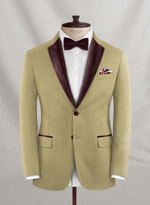 Napolean Sahara Khaki Wool Tuxedo Suit - StudioSuits