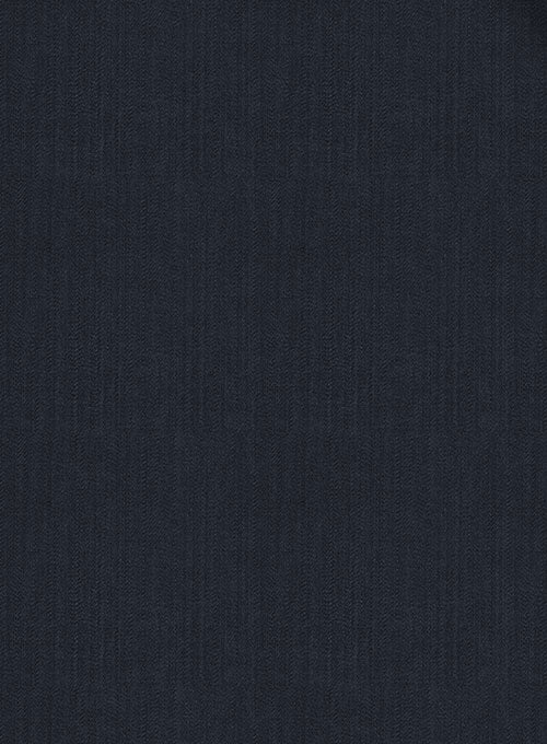 Napolean Self Satin Blue Double Gurkha Wool Trousers - StudioSuits