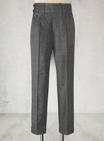 Napolean Sharkskin Gray Double Gurkha Wool Trousers - StudioSuits