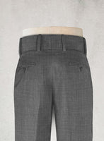 Napolean Sharkskin Gray Double Gurkha Wool Trousers - StudioSuits