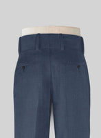 Napolean Slate Blue Double Gurkha Wool Trousers - StudioSuits