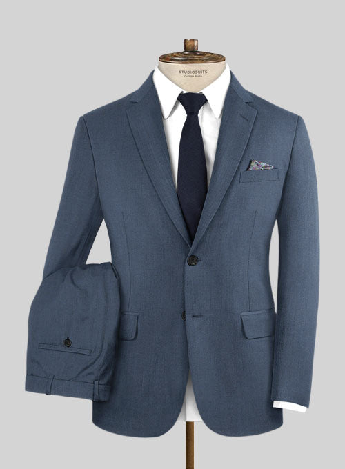 Napolean Slate Blue Wool Suit – StudioSuits