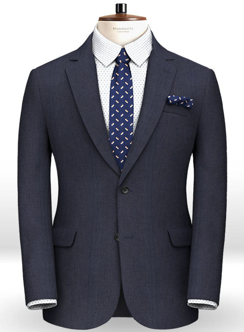 Napolean Sombre Blue Wool Suit - StudioSuits