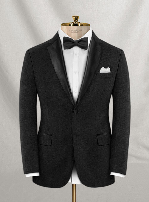 Napolean York Black Wool Tuxedo Suit - StudioSuits