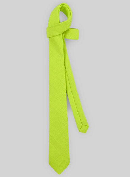 Linen Tie - Pure Neon Green - StudioSuits