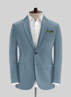 Nord Blue Feather Cotton Canvas Stretch Jacket - StudioSuits