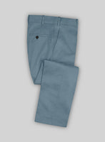Nord Blue Feather Cotton Canvas Stretch Pants - StudioSuits