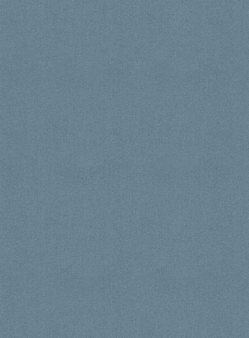 Nord Blue Feather Cotton Canvas Stretch Pants - StudioSuits