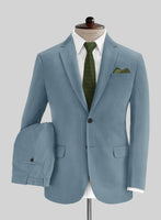 Nord Blue Feather Cotton Canvas Stretch Suit - StudioSuits