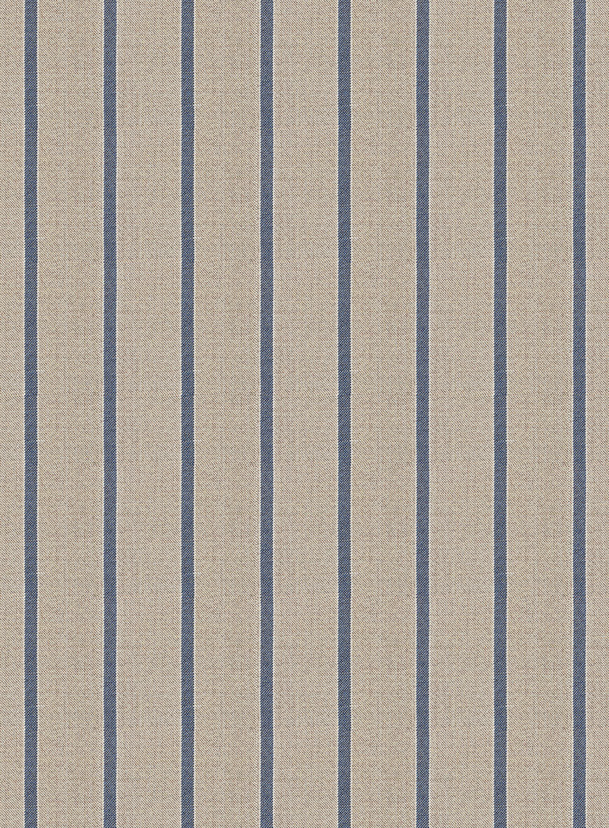 Napolean Etziar Stripe Beige Wool Jacket - StudioSuits
