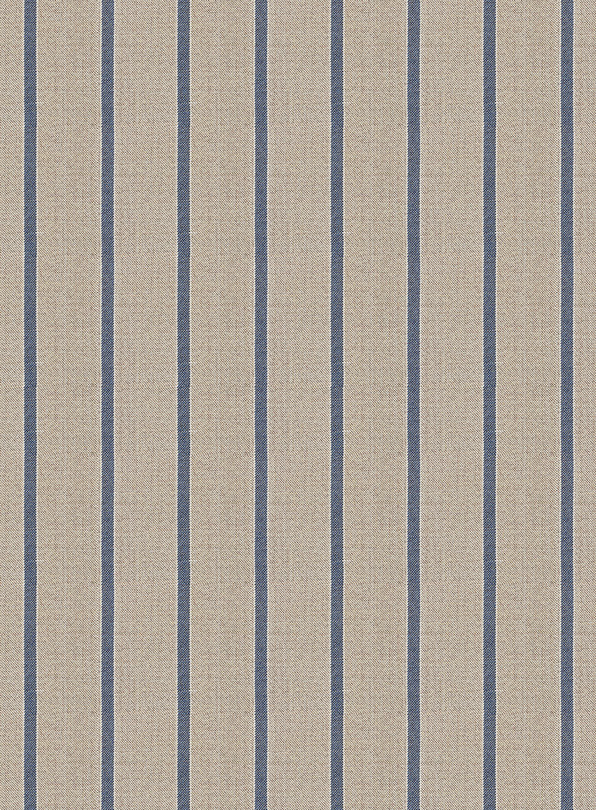 Napolean Etziar Stripe Beige Wool Pants - StudioSuits