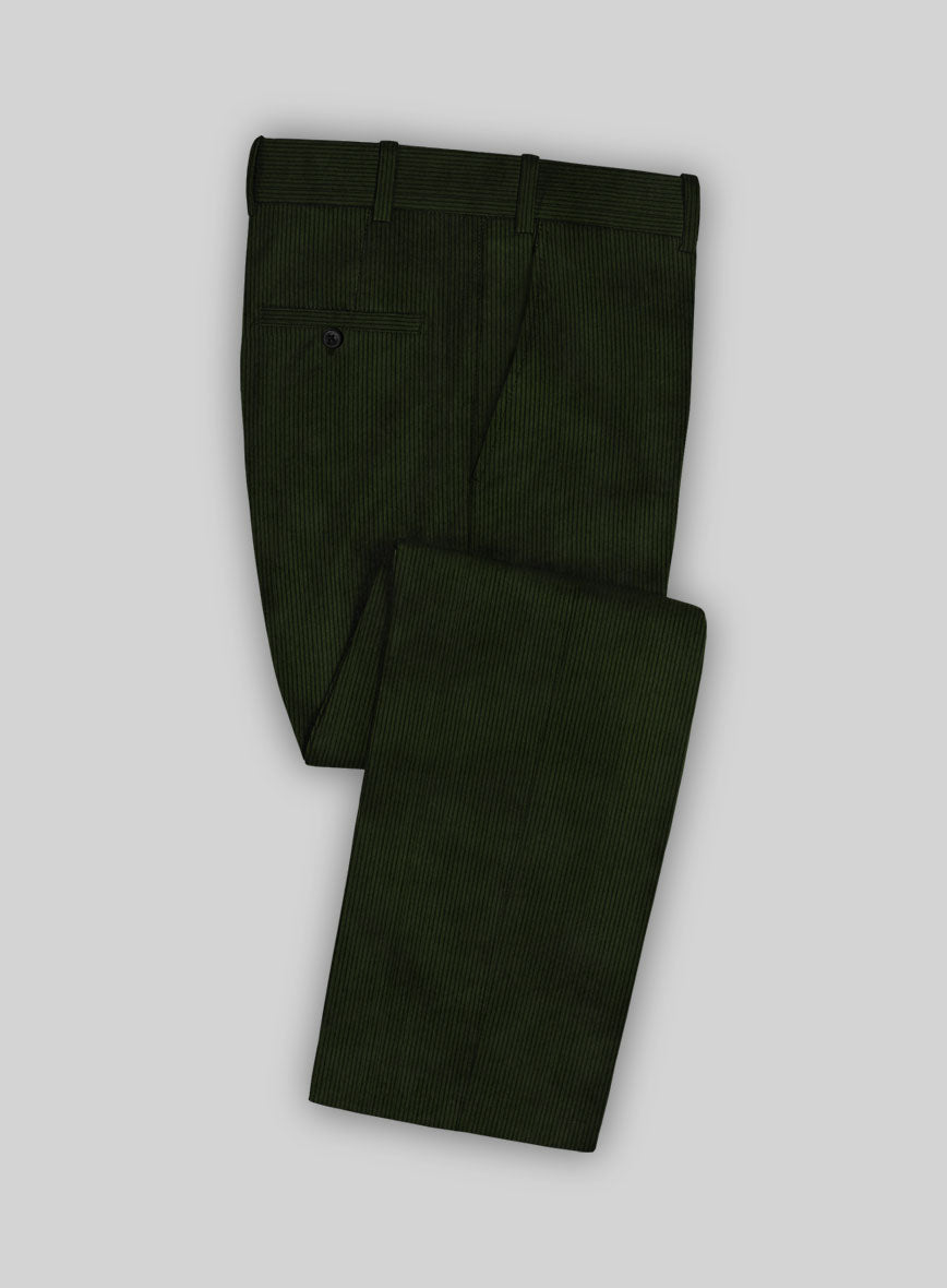 Olive Green Corduroy Pants - StudioSuits