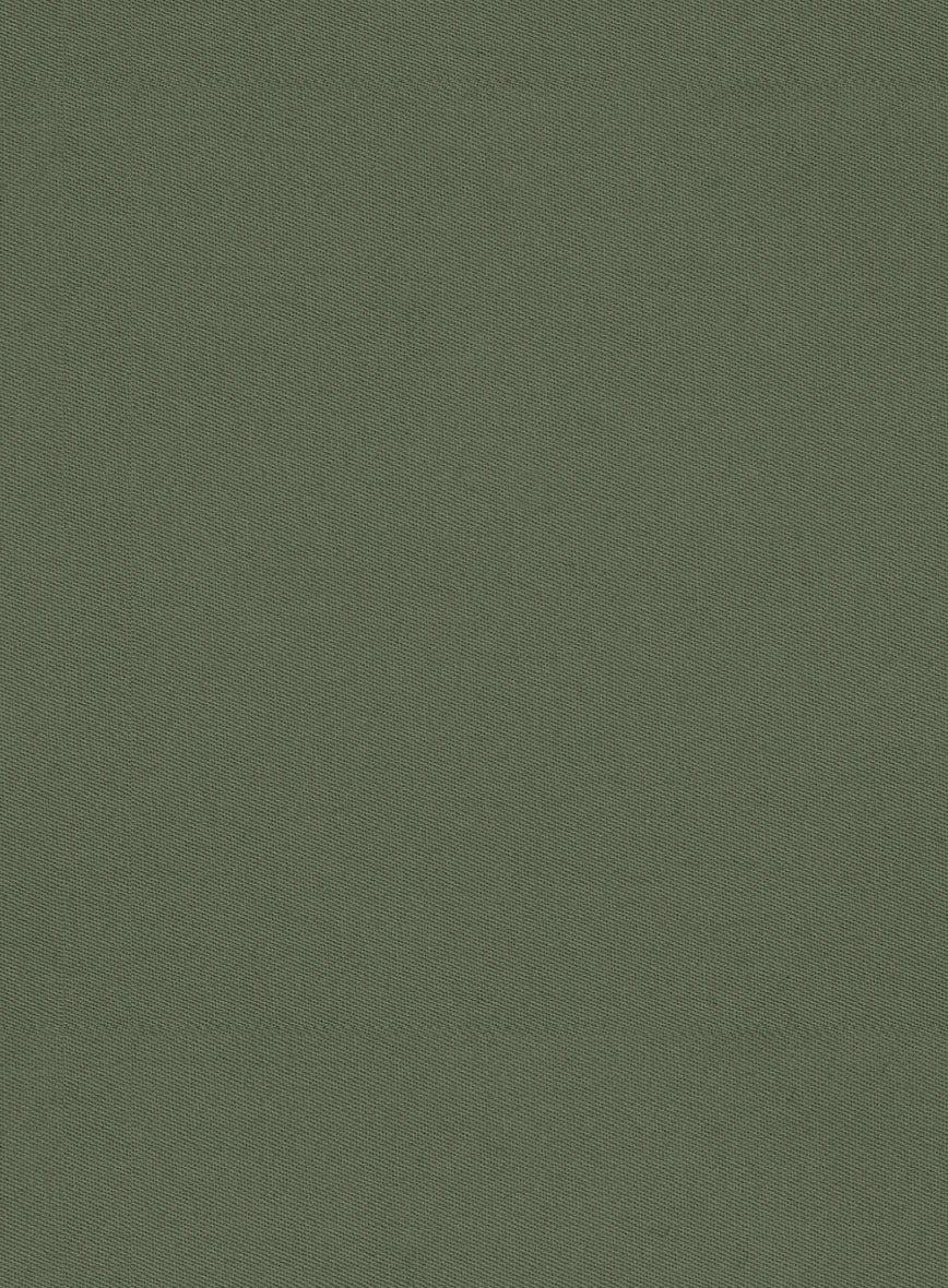 Olive Green Cotton Suit - StudioSuits