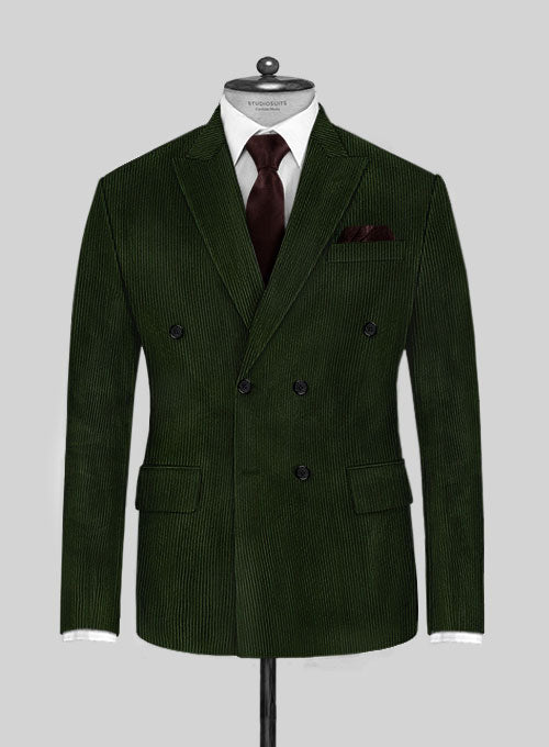 Olive Green Corduroy Jacket - StudioSuits