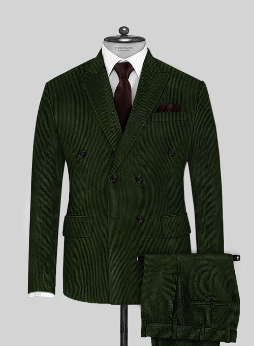 Olive Green Corduroy Suit - StudioSuits
