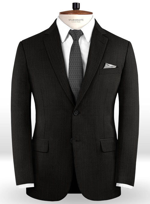 Omega Black Pure Wool Suit - StudioSuits