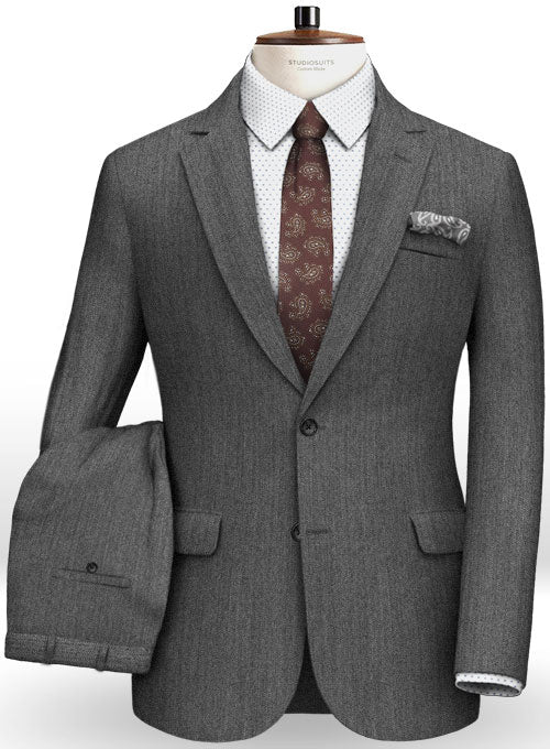 Omega Mid Gray Pure Wool Suit - StudioSuits