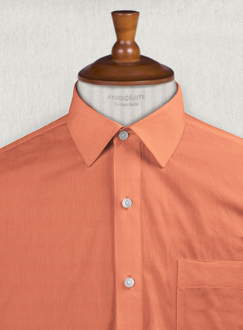 Orange Stretch Twill Shirt - StudioSuits