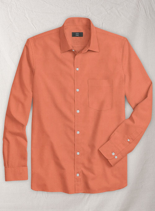 Orange Stretch Twill Shirt - StudioSuits