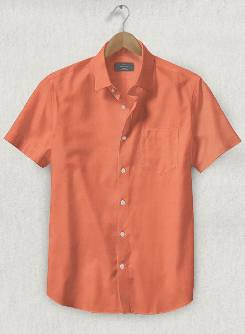 Orange Stretch Twill Shirt - StudioSuits