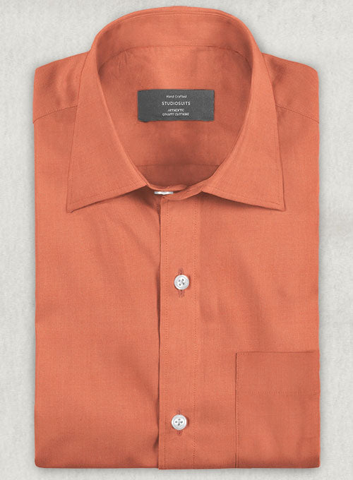 Orange Stretch Twill Shirt - StudioSuits