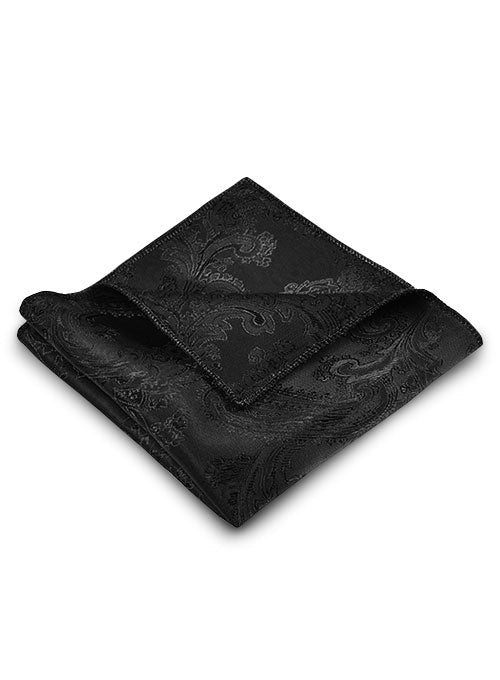 Paisley Pocket Square - Black - StudioSuits