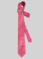 Paisley French Pink Satin Tie - StudioSuits