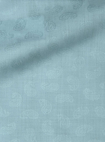 Paisley Light Blue Wool Shirt - StudioSuits