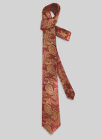 Paisley Lux Gold Satin Tie - StudioSuits