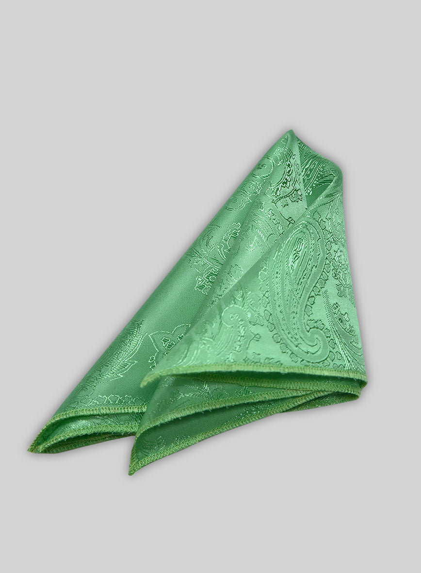 Paisley Pocket Square - Cuban Green - StudioSuits