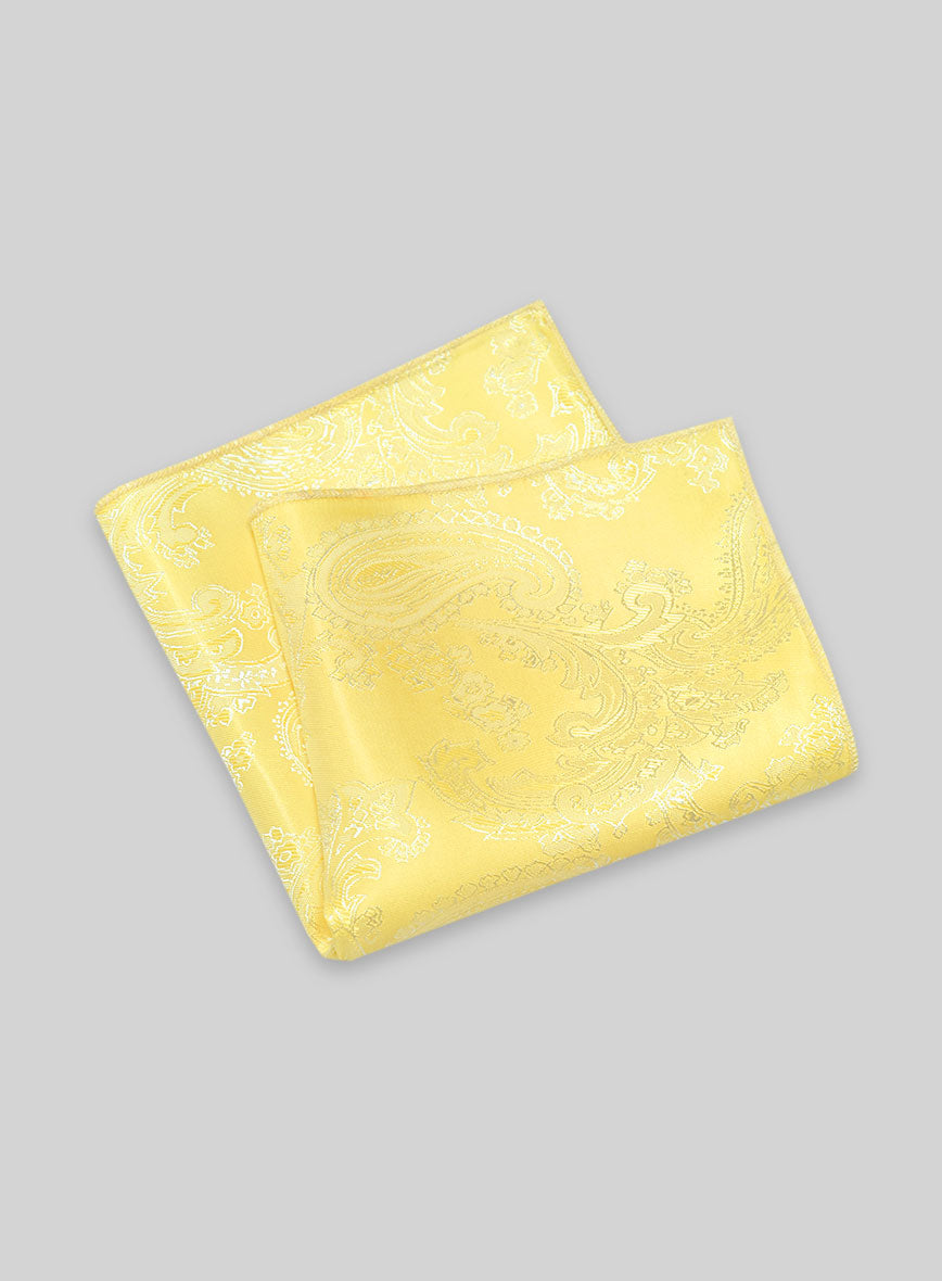 Paisley Pocket Square - Neon Yellow - StudioSuits