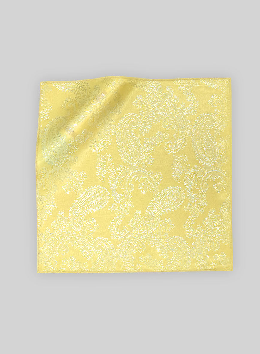Paisley Pocket Square - Neon Yellow - StudioSuits