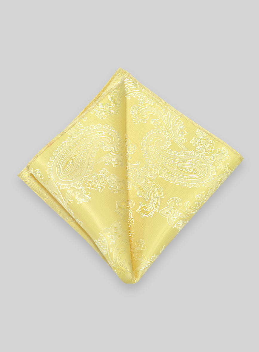 Paisley Pocket Square - Neon Yellow - StudioSuits