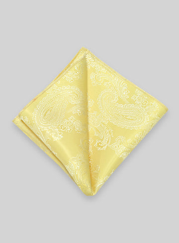 Paisley Pocket Square - Neon Yellow - StudioSuits