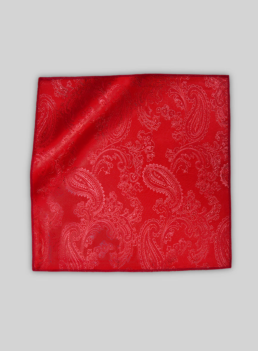 Paisley Pocket Square - Crimson Red - StudioSuits