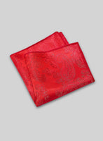 Paisley Pocket Square - Crimson Red - StudioSuits