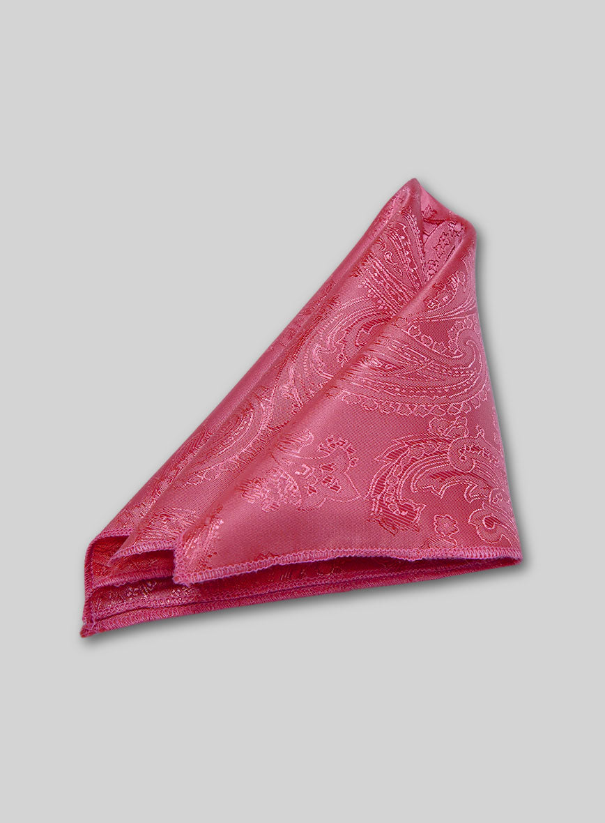 Paisley Pocket Square - French Pink - StudioSuits