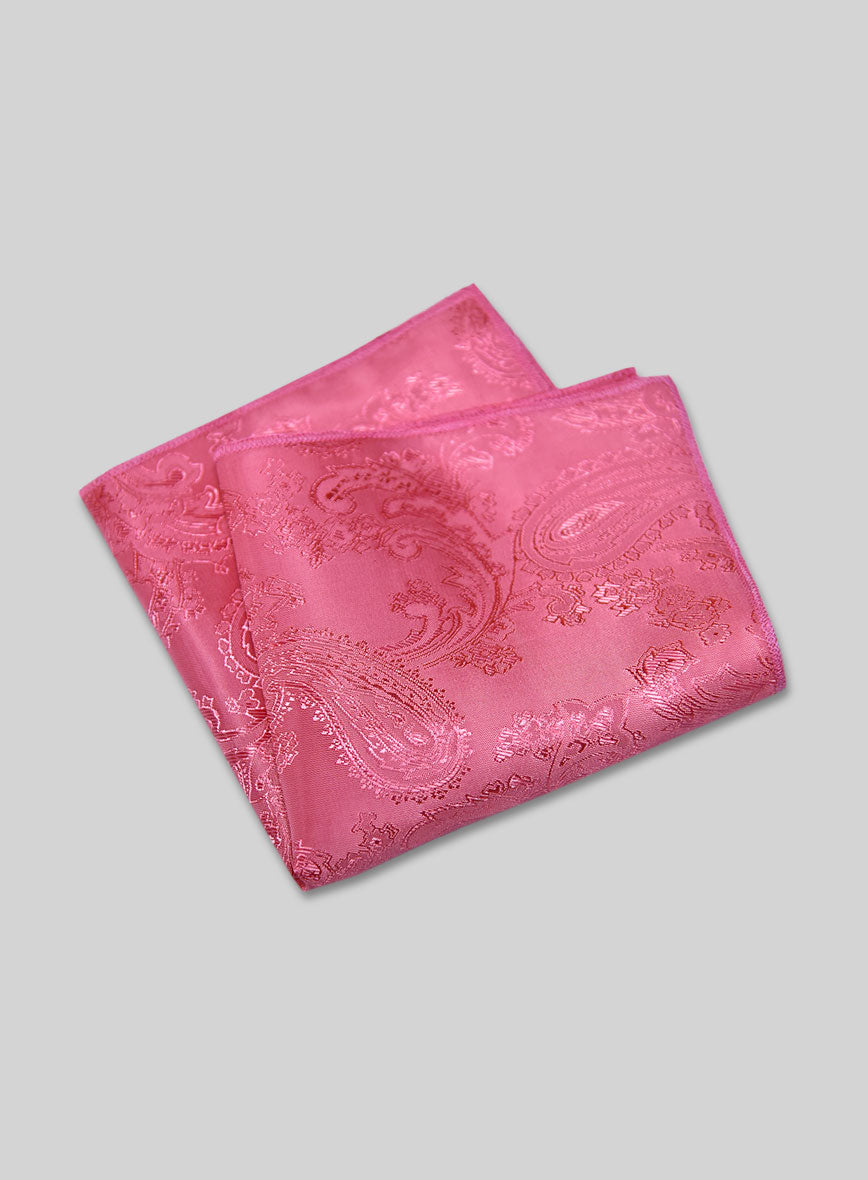 Paisley Pocket Square - French Pink - StudioSuits