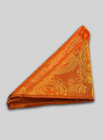 Paisley Pocket Square - Cuban Orange - StudioSuits