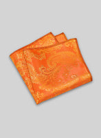 Paisley Pocket Square - Cuban Orange - StudioSuits