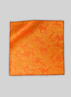 Paisley Pocket Square - Cuban Orange - StudioSuits