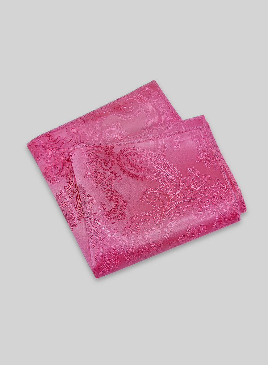 Paisley Pocket Square - Punch Pink - StudioSuits