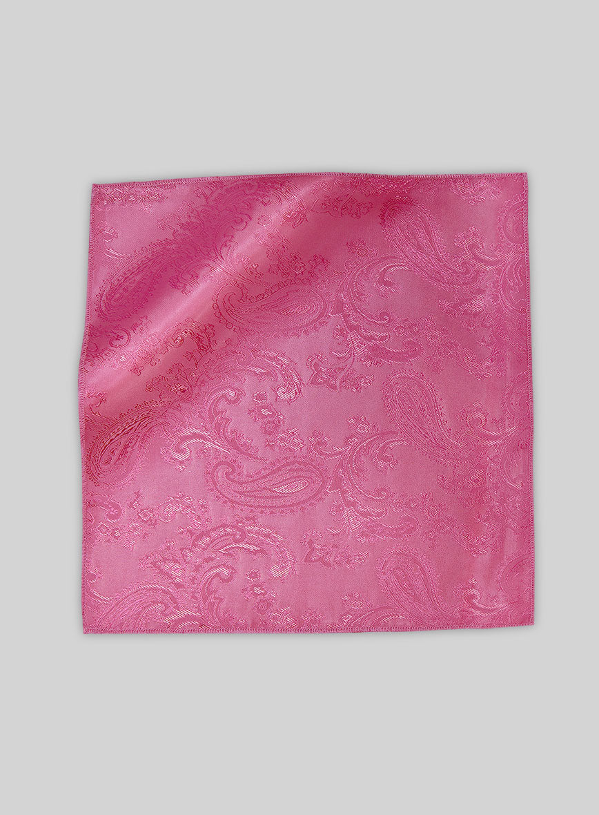 Paisley Pocket Square - Punch Pink - StudioSuits