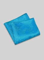 Paisley Pocket Square - Cyan Blue - StudioSuits