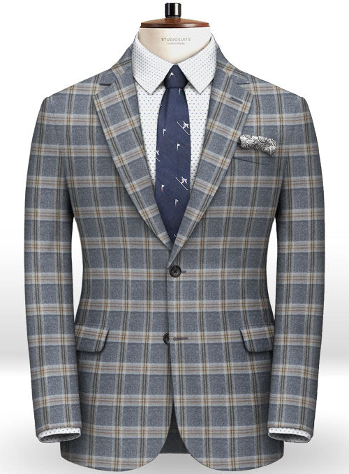 Parma Blue Feather Tweed Suit - StudioSuits