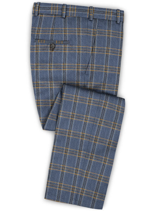 Parma Royal Blue Feather Tweed Pants - StudioSuits