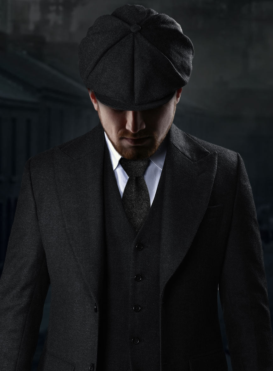 Peaky Blinders Suit Thomas Shelby Charcoal Tweed – StudioSuits - Main Image