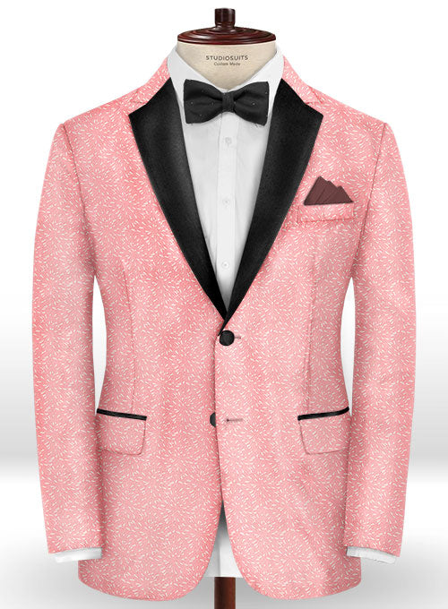 Perlo Pink Wool Tuxedo Jacket - StudioSuits