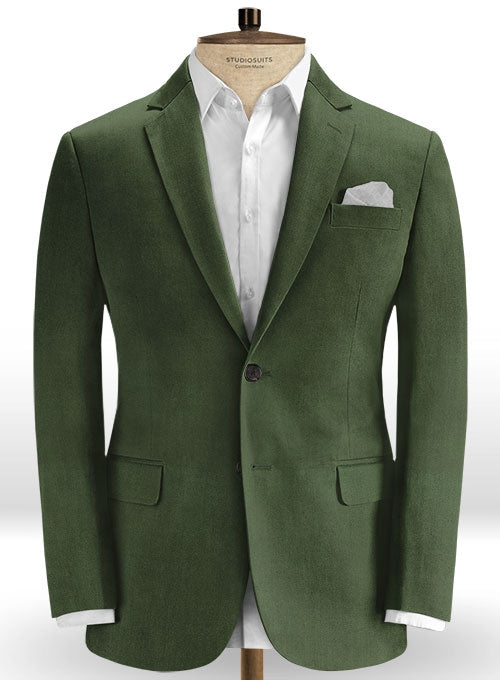 Pine Green Satin Cotton Jacket - StudioSuits